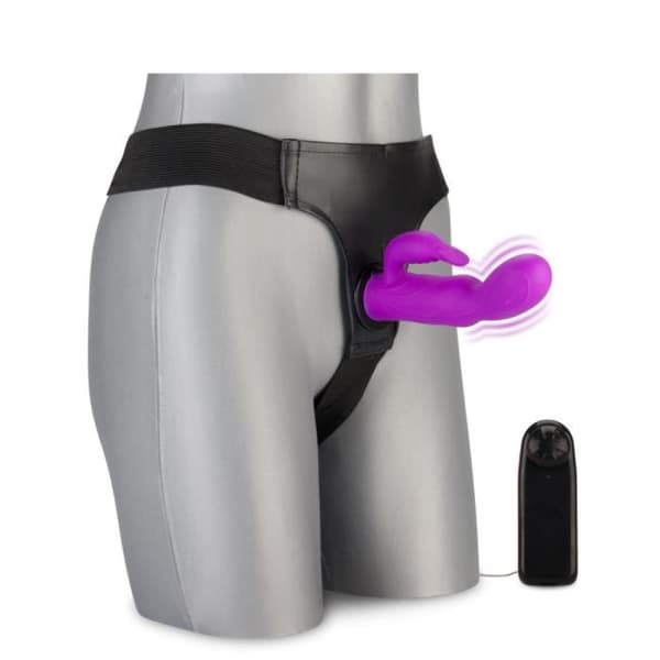 Gode Ceinture Vibrant - KÄRLEK OCH VIBBAR - Kanin - 100% silikon - Medium - Lila