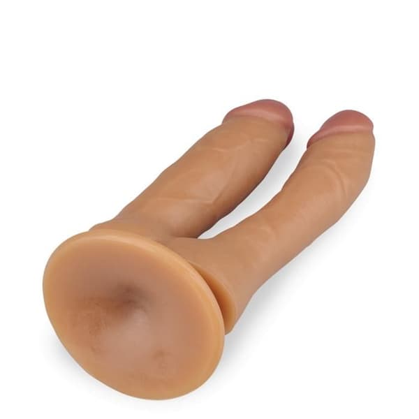 Paroxysm Dubbel sugkopp Dildo Mörk hud