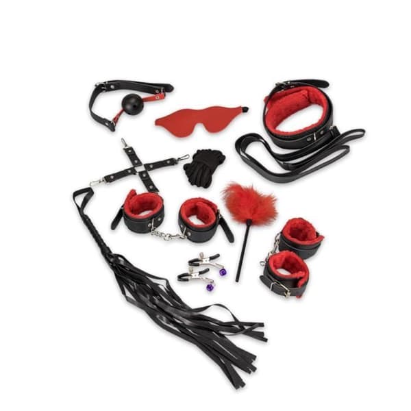 BDSM leksaker och tillbehör kit 11 stycken Röd