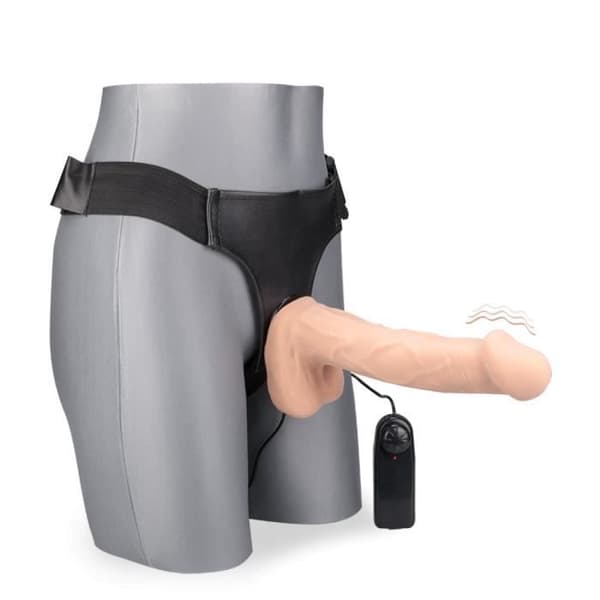 XL vibrerande strap-on dildo 23,0cm Landon Light Skin