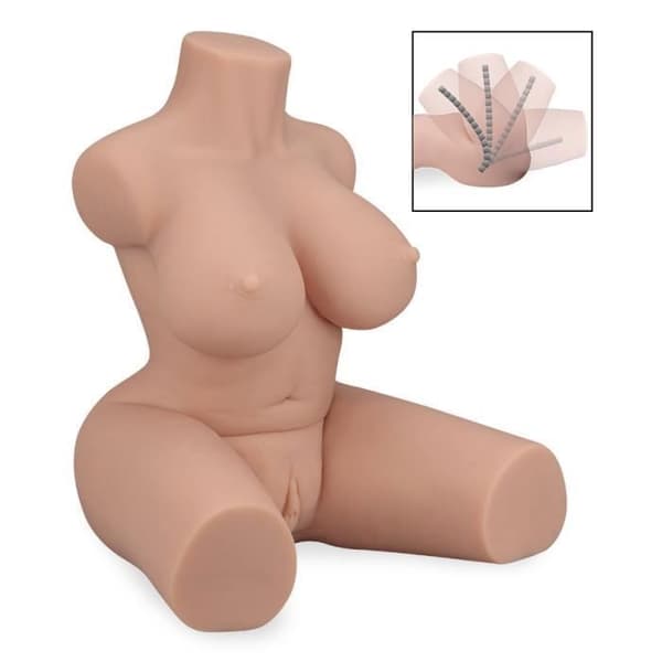 Masturbationsbyst - Amélia - 3,8 kg - TPE - Ledad - Penetrerbar