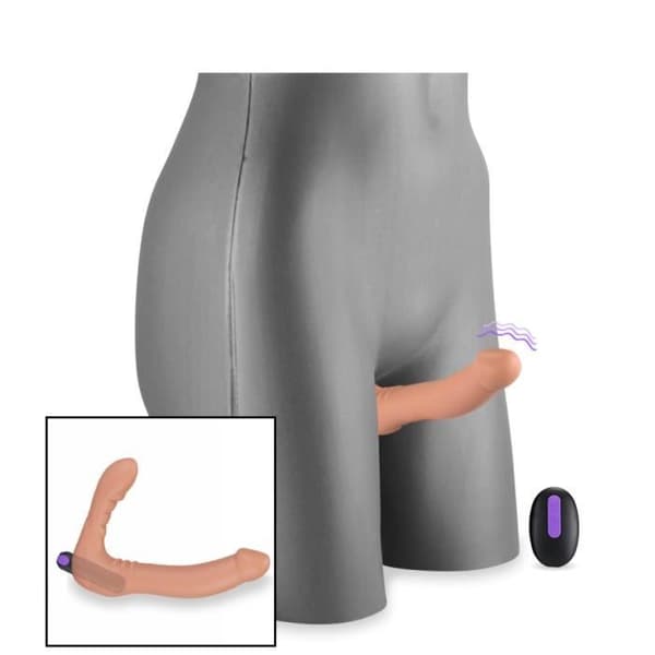 Dubbel dildo strap-on 20 lägen Flesh