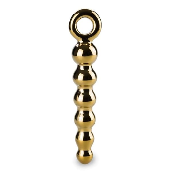 Glas anal radband - Treasure - Sex bollar - Progressiv diameter - Guldfärg