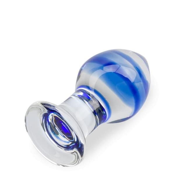 Tranceglas analplugg - LOVE AND VIBES Dark Blue Collection