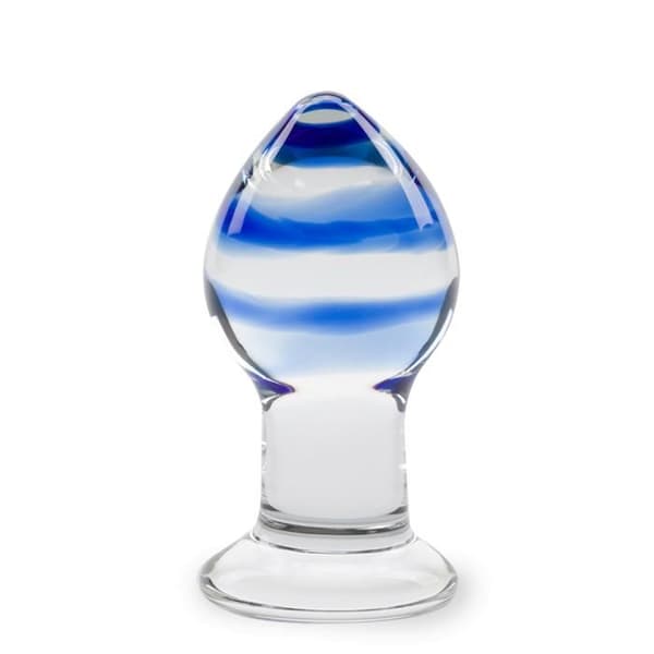 Tranceglas analplugg - LOVE AND VIBES Dark Blue Collection
