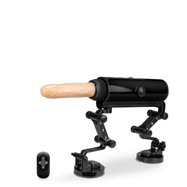 Jävla maskin med uppvärmda och vibrerande dildos Svart