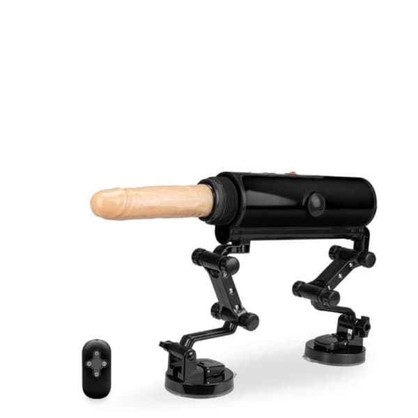 Jävla maskin med uppvärmda och vibrerande dildos Svart