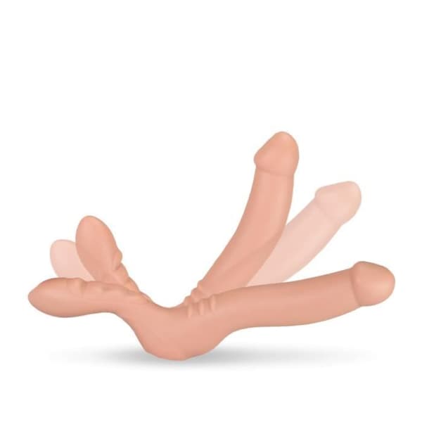 Dubbel dildo strap-on 20 lägen Flesh