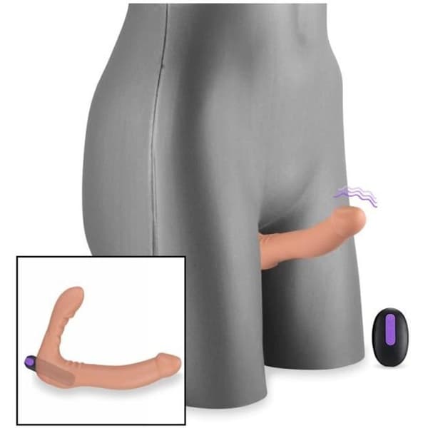 Dubbel dildo strap-on 20 lägen Flesh