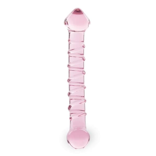 Sexleksak i glas - Swirling Rose - Vaginal dildo - Insättningsbar längd 13,5 cm - Diameter 3,0 cm