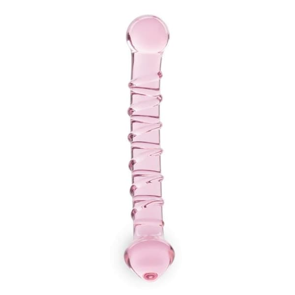 Sexleksak i glas - Swirling Rose - Vaginal dildo - Insättningsbar längd 13,5 cm - Diameter 3,0 cm