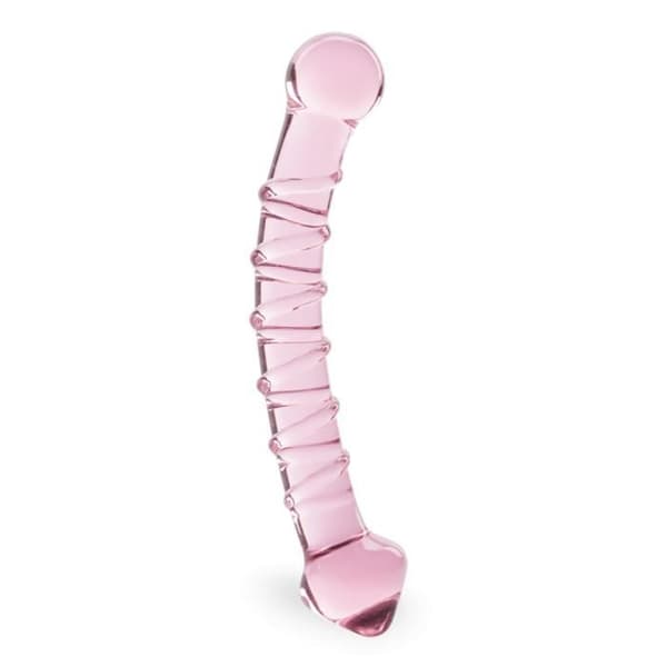 Sexleksak i glas - Swirling Rose - Vaginal dildo - Insättningsbar längd 13,5 cm - Diameter 3,0 cm
