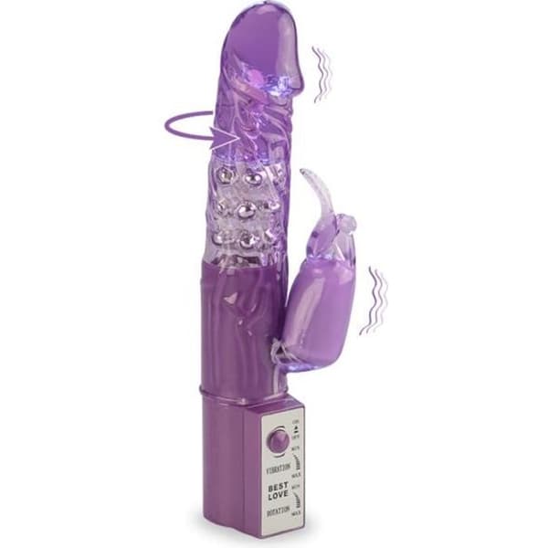 Vibrator - KÄRLEK OCH VIBRATIONER - Rotationskanin - Stort Diameter - TPR - Dubbel Stimulering