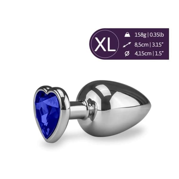 Anal Jewel Rosebud Heart XL Sapphire - Diamond Collection