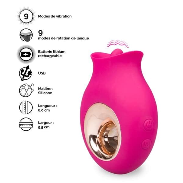 Cléopatra Fushia vibrerande tunga klitorisstimulator