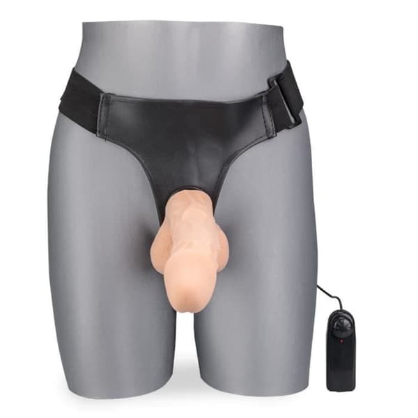 XL vibrerande strap-on dildo 21,5 cm Brody Light Skin