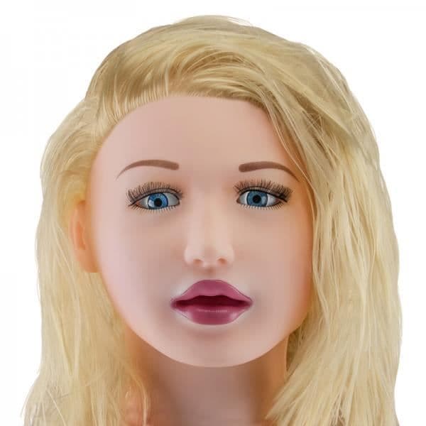 Blond Uppblåsbar Docka Sittande Sugare Nej