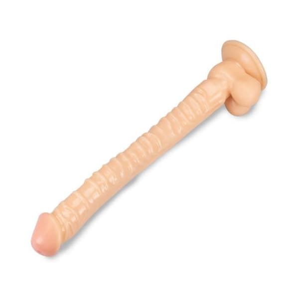 Dildo - Snake - Ultra Long - 35,0 cm - Ljus hud - TPR - Sugkopp