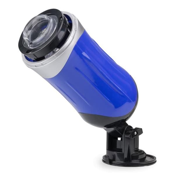 Teleskopisk fram och tillbaka Pumping Masturbator-Blue