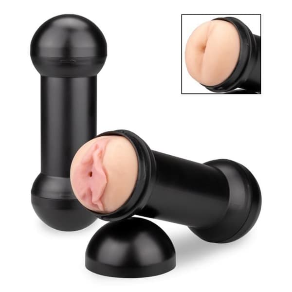 Realistisk dubbel anus och tight vagina onani