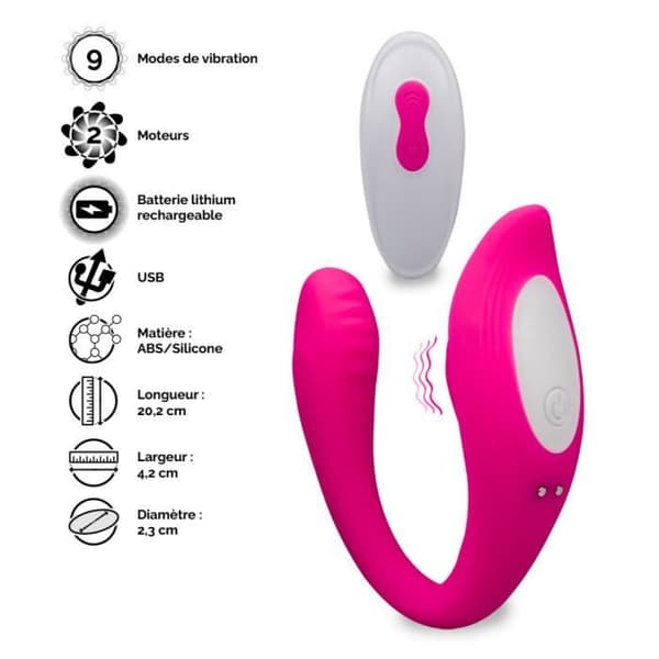 Idol fjärrstyrd ledad klitoris och G-punktsstimulator - LOVE AND VIBES Pink Collection