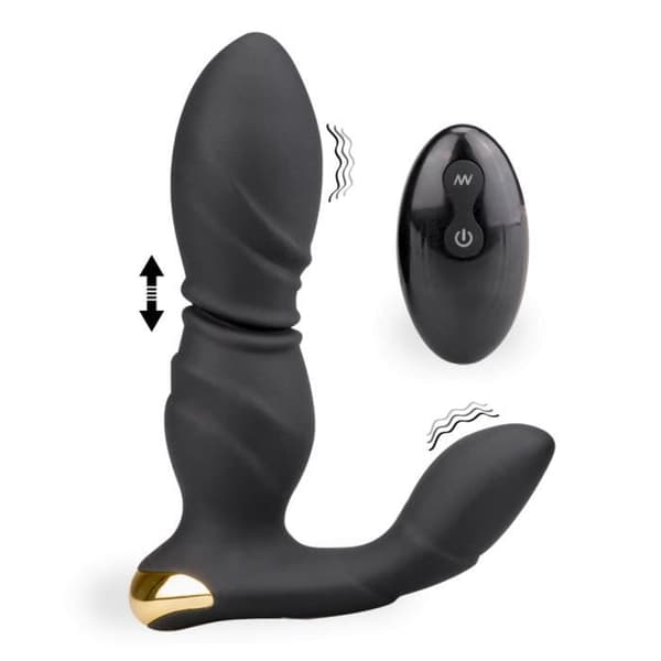 Vibration och fram och tillbaka analplugg Impala Black
