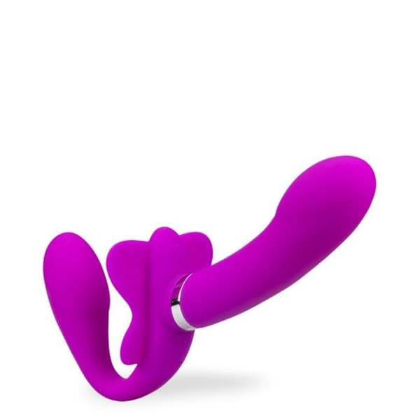 Strapon 12 vibrationslägen Butterfly - LOVE AND VIBES Purple Collection