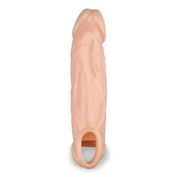 Penismantel Transparent Ådrig - LOVE &amp; VIBES - Förlängningsbar Penisstimulans - TPR Material