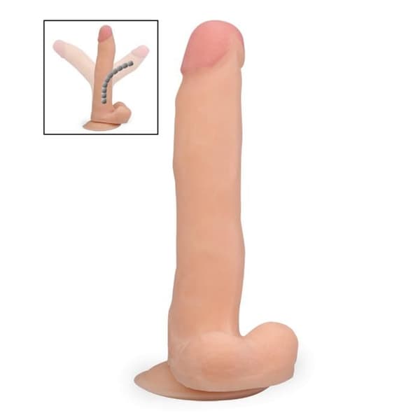 21CM lång XL ledad dildo med sugkopp