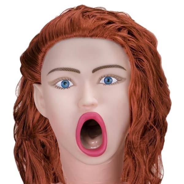 Redhead sugande Vibrerande Uppblåsbar Sexdocka - Vibee-Doll Collection