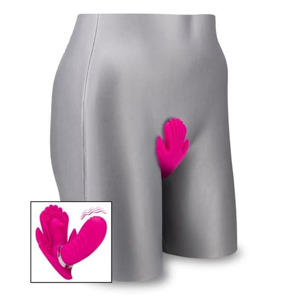 Trådlös vibrerande culotte med picot och ränder