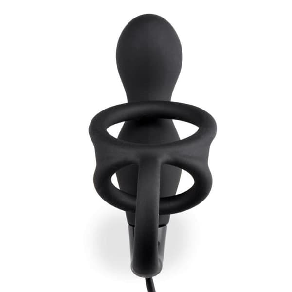Vibrator för män anal dildo Liten prostatastimulator med dubbel cockring Remember Black