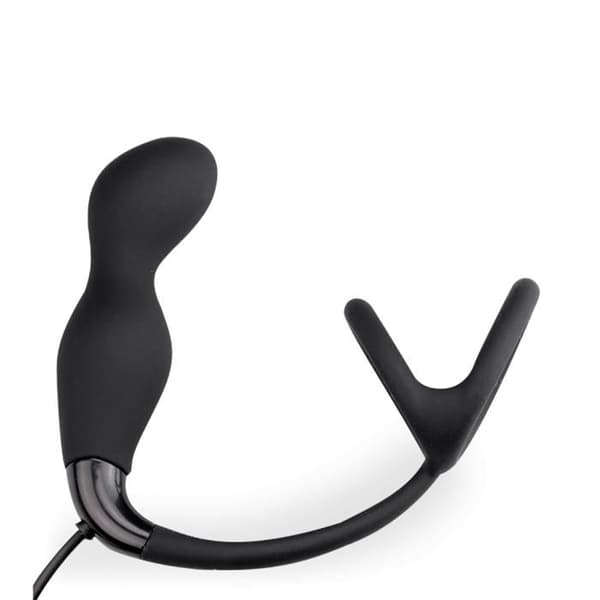 Liten prostatastimulator med dubbel cockring Kom ihåg