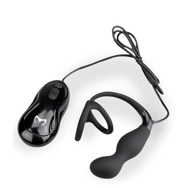 Liten prostatastimulator med dubbel cockring Kom ihåg