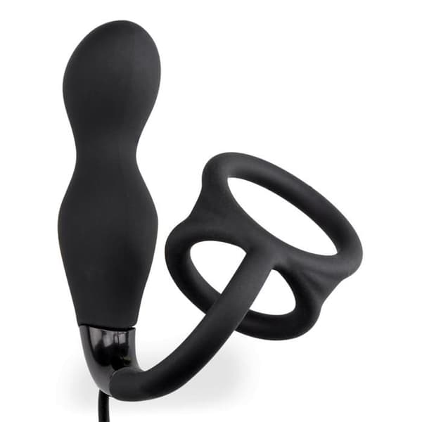Liten prostatastimulator med dubbel cockring Kom ihåg