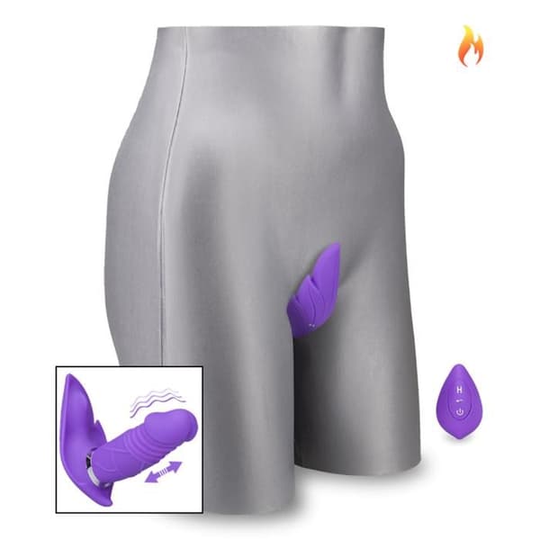 Hilka vibrerande och uppvärmda fram och tillbaka trosor - LOVE AND VIBES Dark Purple Collection