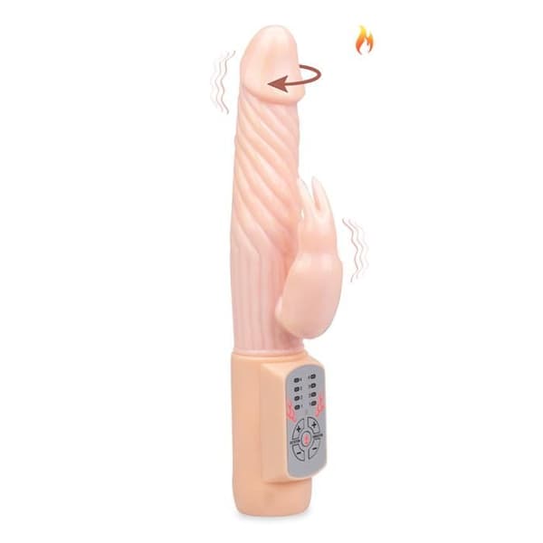 Vibromassör Rabbit - KÄRLEK &amp; VIBRATIONER - Eldkanin - Värmer upp till 48°C - 4 vibrationslägen - Medium