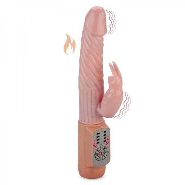 Vibromassör Rabbit - KÄRLEK &amp; VIBRATIONER - Eldkanin - Värmer upp till 48°C - 4 vibrationslägen - Medium
