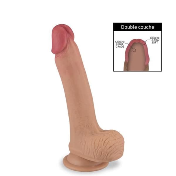 Gode - KÄRLEK &amp; VIBBAR - Modell Känsla - Flytande Silikon Dubbel Lager - 18 cm - Sugerfäste
