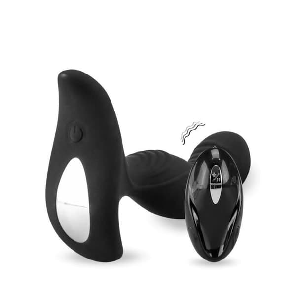 Prostatastimulator - LOVE AND VIBES - Fjärrstyrd - Silikon + ABS - 7 vibrationslägen - Svart