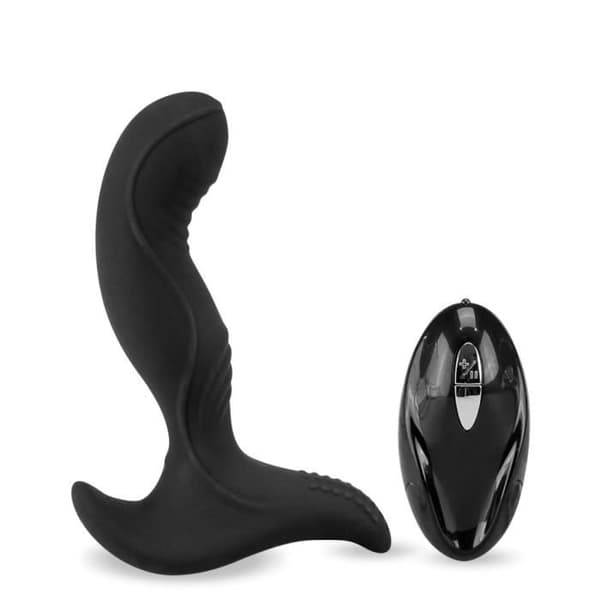 Prostatastimulator - LOVE AND VIBES - Fjärrstyrd - Silikon + ABS - 7 vibrationslägen - Svart