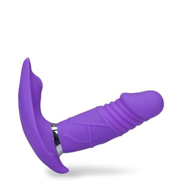Hilka fjärrkontroll och uppvärmd automatisk fram och tillbaka vibrerande trosor - Vibrator för kvinnor och par Mörklila