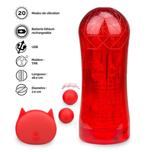 Manlig onani med vibrerande bollar Skylight Red