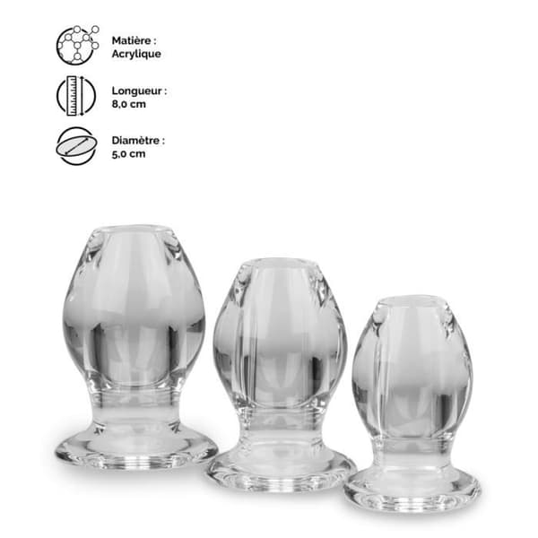 Set med 3 Quory Crystal tunnelpluggar