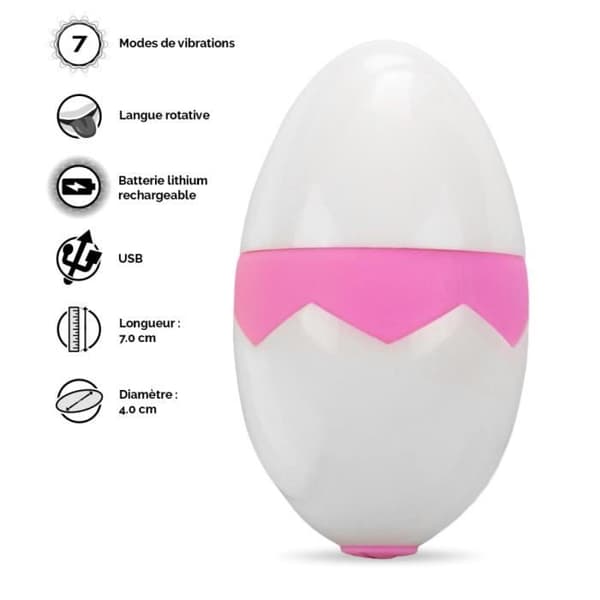 Cunnilingus suger ägg 7 lägen Rosa Och Vit