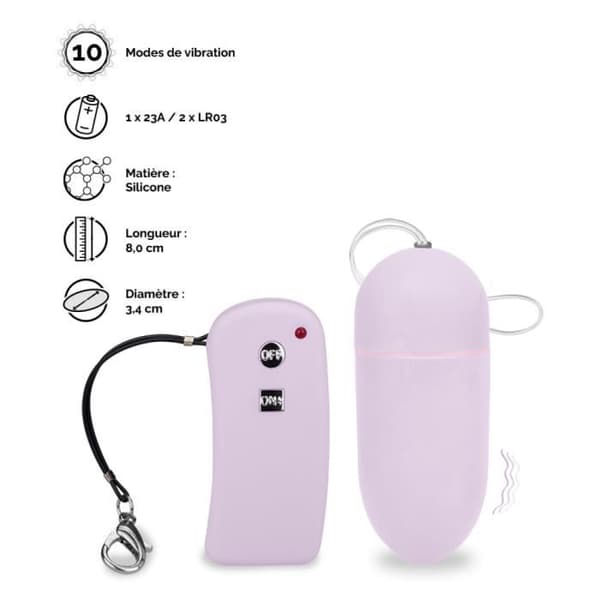 Brava fjärrkontroll vibrerande ägg - L Lilac