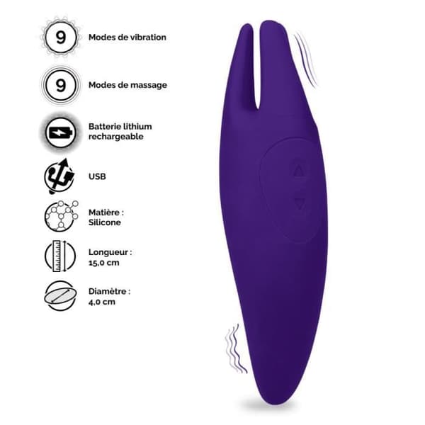 Chiara Vibrating Clitoris Massager Mörklila