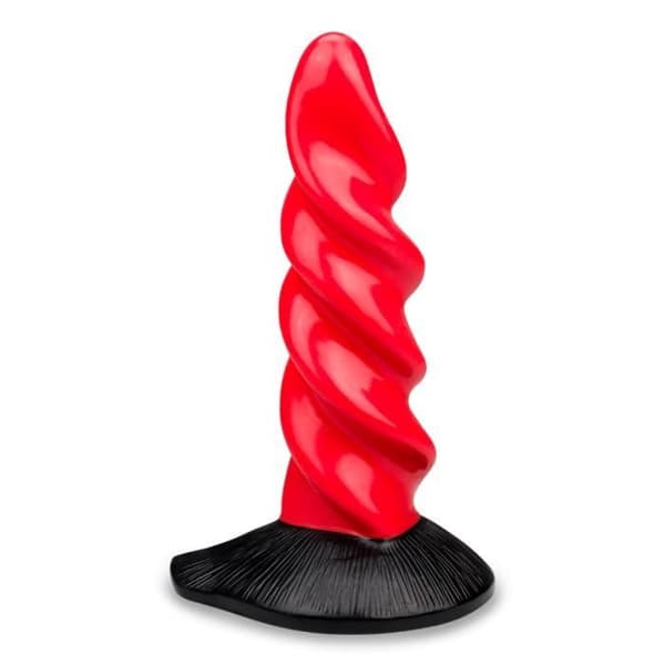 Unicorn Sugkopp Dildo 22,0cm Svart Och Röd