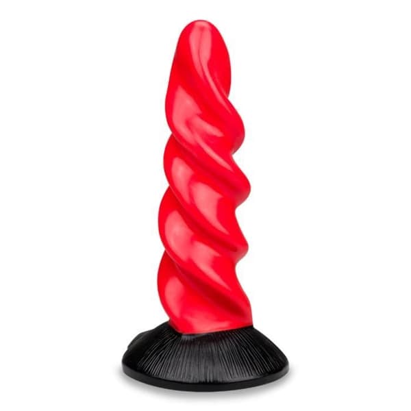 Unicorn Sugkopp Dildo 22,0cm Svart Och Röd