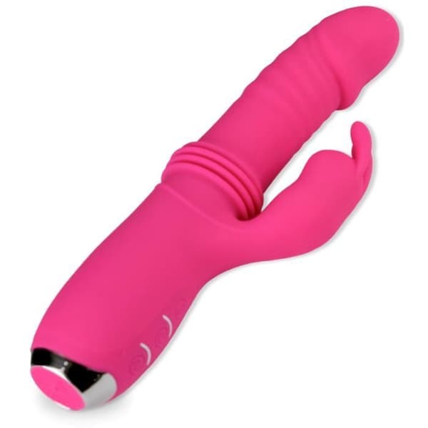 USB fram och tillbaka kaninvibrator 12 hastigheter Rosa